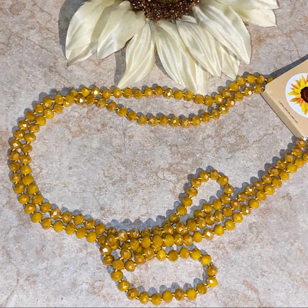 Yellow beaded necklace